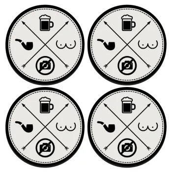 The Bachelor Rules, ΣΕΤ 4 Σουβέρ ξύλινα στρογγυλά (9cm)