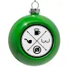Green Christmas tree ornament bauble 8cm