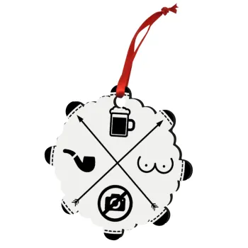 The Bachelor Rules, Christmas ornament snowflake wooden 7.5cm