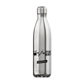 Spend Money, Μεταλλικό παγούρι θερμός Inox (Stainless steel), διπλού τοιχώματος, 750ml