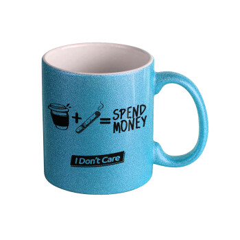 Spend Money, Κούπα Σιέλ Glitter που γυαλίζει, κεραμική, 330ml