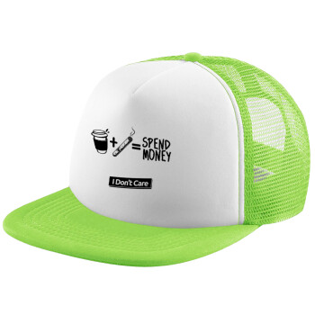 Spend Money, Καπέλο Soft Trucker με Δίχτυ Πράσινο/Λευκό