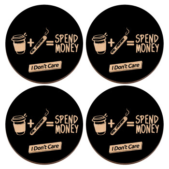 Spend Money, ΣΕΤ x4 Σουβέρ ξύλινα στρογγυλά plywood (9cm)