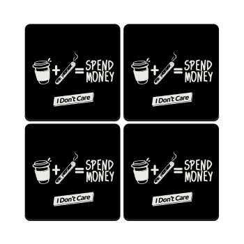 Spend Money, ΣΕΤ 4 Σουβέρ ξύλινα τετράγωνα (9cm)