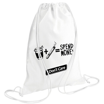 Spend Money, Τσάντα πλάτης πουγκί GYMBAG λευκή (28x40cm)