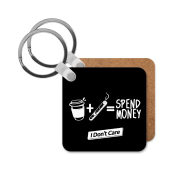 Spend Money, Μπρελόκ Ξύλινο τετράγωνο MDF