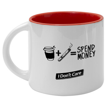 Spend Money, Κούπα κεραμική 400ml Λευκή/Κόκκινη