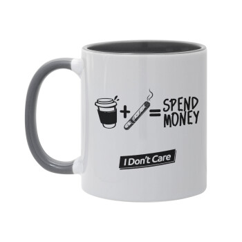 Spend Money, Mug colored grey, ceramic, 330ml