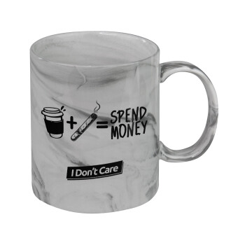 Spend Money, Mug ceramic marble style, 330ml