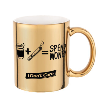 Spend Money, Mug ceramic, gold mirror, 330ml