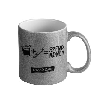 Spend Money, Κούπα Ασημένια Glitter που γυαλίζει, κεραμική, 330ml