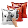 Μαξιλάρι καναπέ Μαγικό Κόκκινο με πούλιες 40x40cm περιέχεται το γέμισμα