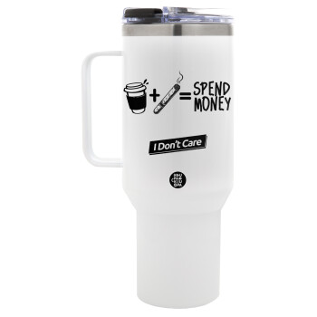 Spend Money, Mega Stainless steel Tumbler with lid, double wall 1,2L