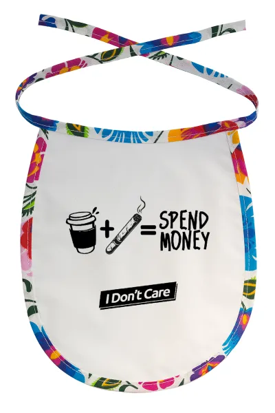 Spend Money — Stain-resistant baby bib with tie, multicoloured