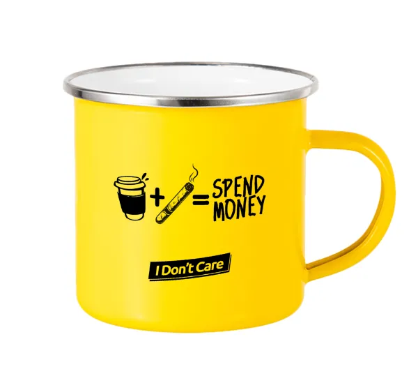 Spend Money — Yellow Enamel Metallic Cup 360ml