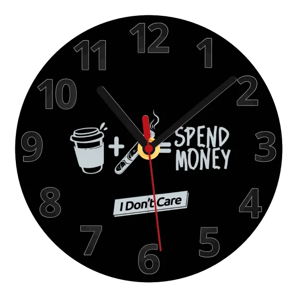 Spend Money — Glass wall clock (20cm)