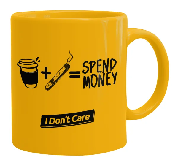 Spend Money — Κούπα, κεραμική κίτρινη, 330ml