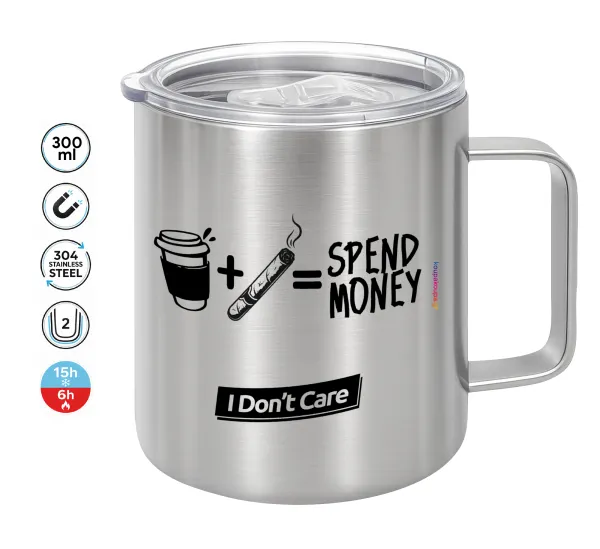 Spend Money — Double-walled stainless steel mug 300ml with temperature-retaining lid