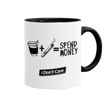 Spend Money, Mug colored black, ceramic, 330ml