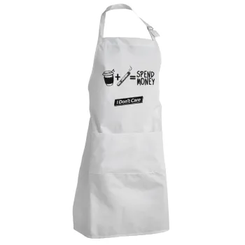 Spend Money, Adult Chef Apron (with sliders and 2 pockets)