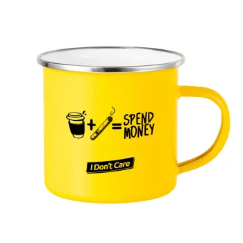 Spend Money, Κούπα Μεταλλική εμαγιέ Κίτρινη 360ml