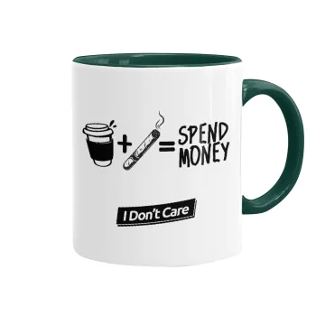 Spend Money, Mug colored green, ceramic, 330ml