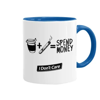 Spend Money, Mug colored blue, ceramic, 330ml