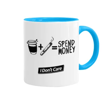 Spend Money, Κούπα χρωματιστή γαλάζια, κεραμική, 330ml
