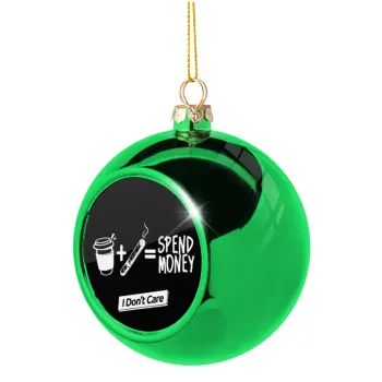 Spend Money, Green Christmas tree ornament ball 8cm