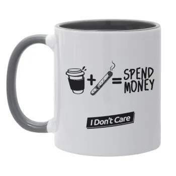 Spend Money, Mug colored grey, ceramic, 330ml
