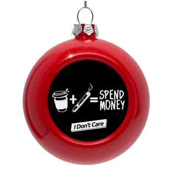Spend Money, Στολίδι Χριστουγεννιάτικη μπάλα δένδρου Κόκκινη 8cm