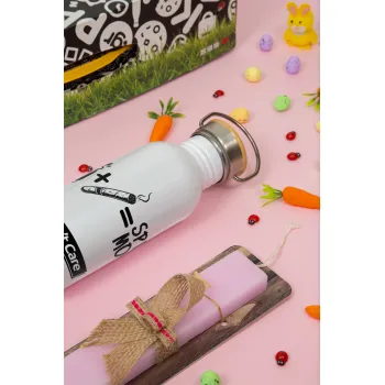 Spend Money, Πασχαλινή Λαμπάδα με παγούρι μεταλλικό (620ml, stainless steel) & κερί αρωματικό πλακέ (30cm) (ΡΟΖ)