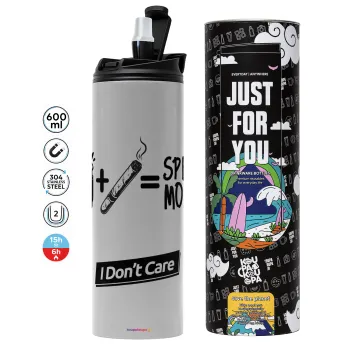 Spend Money, Tumbler ποτήρι θερμό ΓΚΡΙ από ανοξείδωτο ατσάλι 600ml