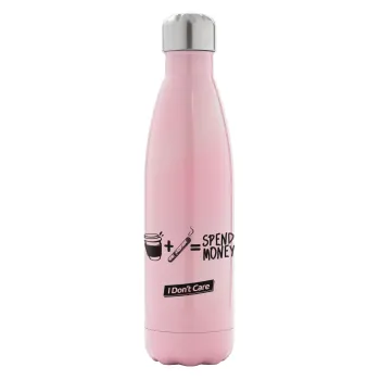 Spend Money, Metal mug thermos Pink Iridiscent (Stainless steel), double wall, 500ml