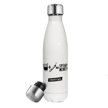 Spend Money, Metal mug thermos White (Stainless steel), double wall, 500ml