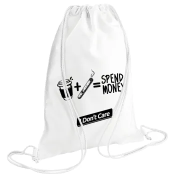 Spend Money, Backpack pouch GYMBAG white (28x40cm)