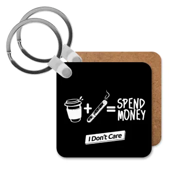 Spend Money, Μπρελόκ Ξύλινο τετράγωνο MDF