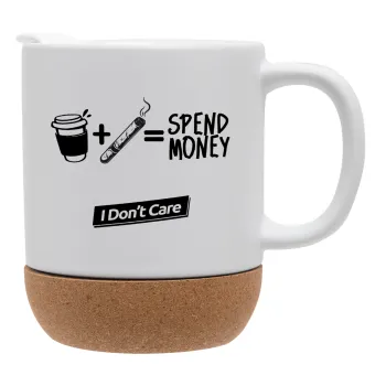 Spend Money, Κούπα, κεραμική με βάση φελού και καπάκι (ΜΑΤ), 330ml