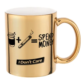 Spend Money, Mug ceramic, gold mirror, 330ml