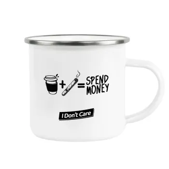 Spend Money, Metallic enamel cup white 360ml