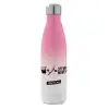 Μεταλλικό παγούρι θερμός Ροζ/Λευκό (Stainless steel), διπλού τοιχώματος, 500ml