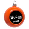 Orange Christmas tree ornament bauble 8cm