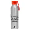 Aluminum Sports Bottle 650ml – Silver with Red Cap and Silicone Strap