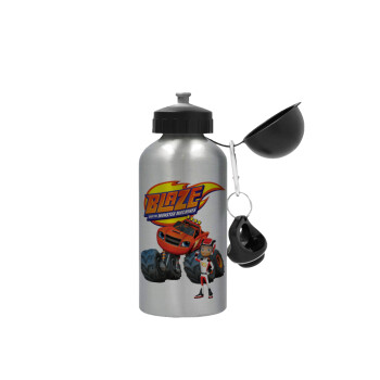 Ο Μπλέιζ και οι Φίλοι του, Μεταλλικό παγούρι νερού, Ασημένιο, αλουμινίου 500ml