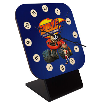 Ο Μπλέιζ και οι Φίλοι του, Quartz Table clock in natural wood (10cm)