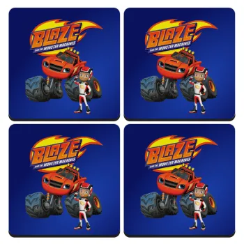 Ο Μπλέιζ και οι Φίλοι του, ΣΕΤ 4 Σουβέρ ξύλινα τετράγωνα (9cm)