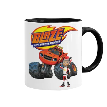 Ο Μπλέιζ και οι Φίλοι του, Κούπα χρωματιστή μαύρη, κεραμική, 330ml