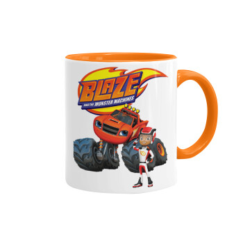 Ο Μπλέιζ και οι Φίλοι του, Κούπα χρωματιστή πορτοκαλί, κεραμική, 330ml