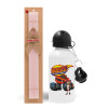 Easter Set, metallic aluminum bottle (500ml) & aromatic flat Easter candle (30cm) (PINK)
