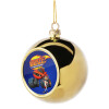 Golden Christmas tree ball ornament 8cm